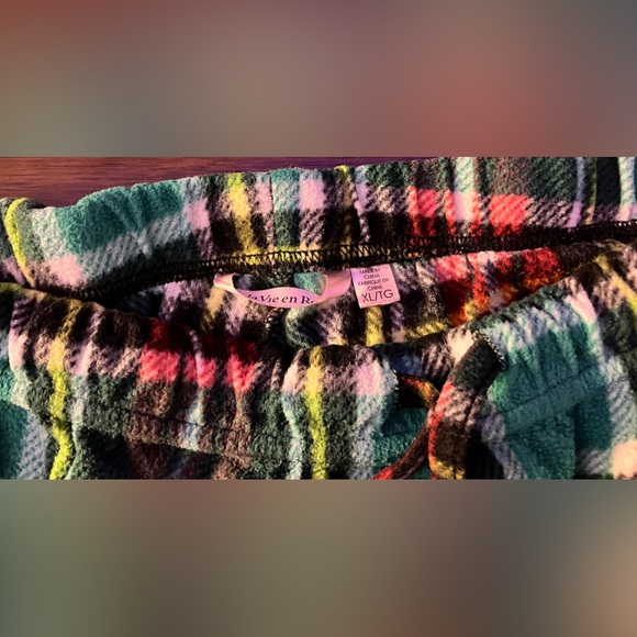 Red, white & green plaid fleece pj set size XL - Picture 4 of 8